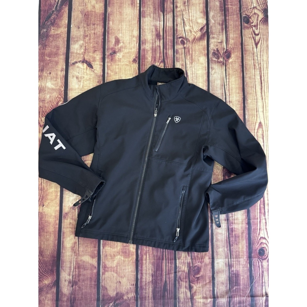 Ariat Men's Black Full Zip Jacket Stand-Up Collar Zipped Pockets Regular M